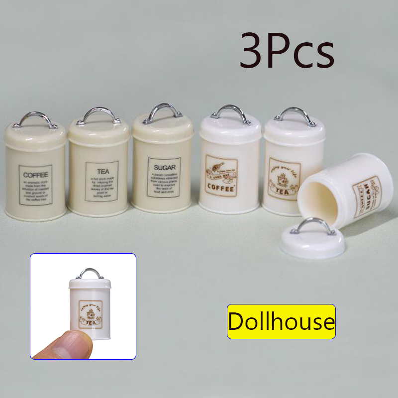 Coffee Tea & Company - 3 Stuks Miniatuur Poppenhuis Mini Voedsel/Thee/Koffieblikjes