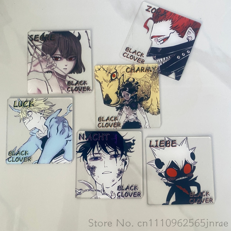 Coffee And Tea Bar - Zwarte Klaver Anime Creatieve Acryl Coaster