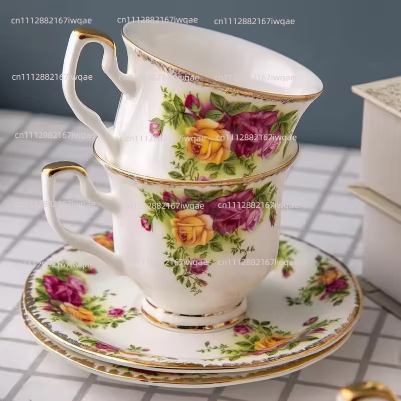 Coffee Tea English - Europees porseleinen koffieservies met gouden afternoon