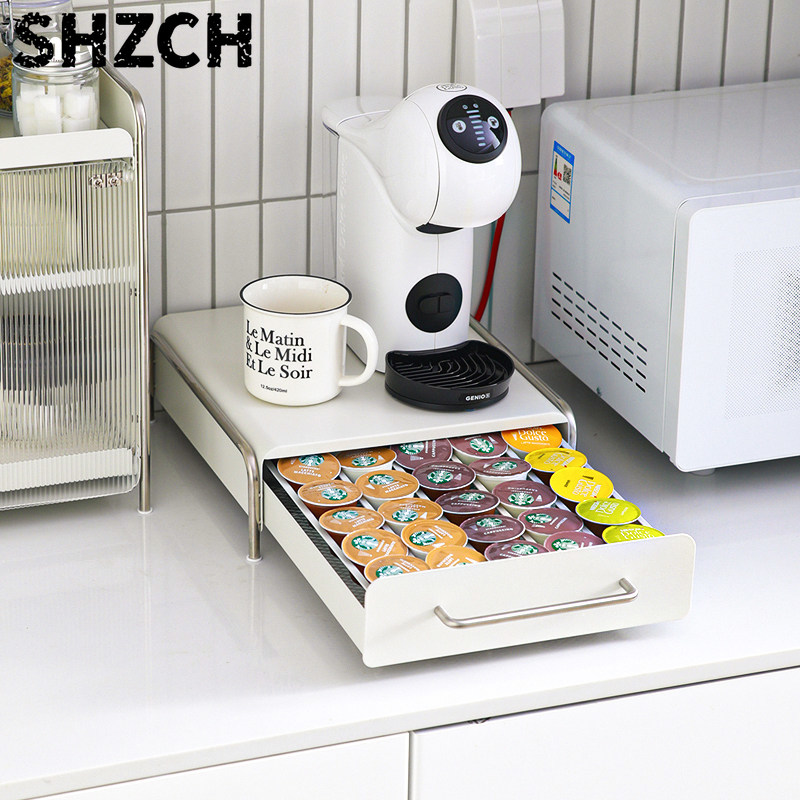 Coffee And Tea Bar - Koffiecapsulehouder, INS-stijl lade-organizer voor aanrecht, opbergdoos
