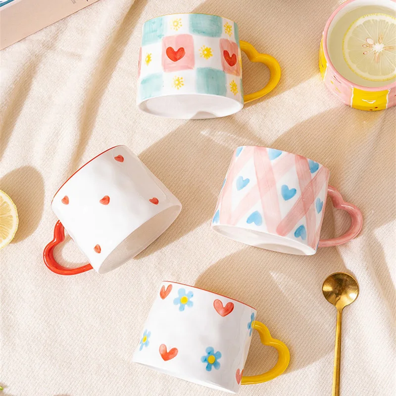 Coffee Tea Love - Keramische Mok Creatieve Schattige Handgeschilderde Love