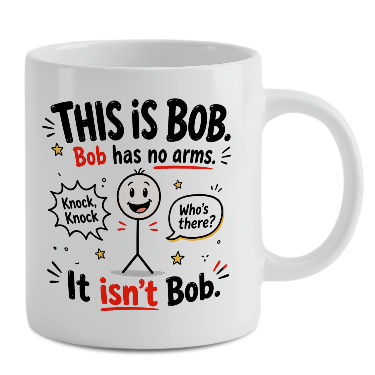 Coffee Tea Joke - Grappige witte keramische koffiemok – 