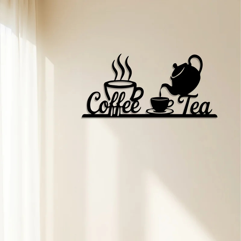Coffee Tea Icon - Rustieke metalen koffie & thee wanddecoratie
