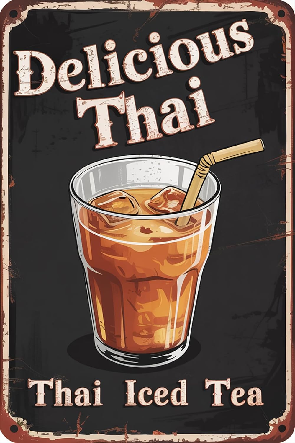 Coffee Tea Thai - Grappige vintage metalen borden, heerlijke Thaise