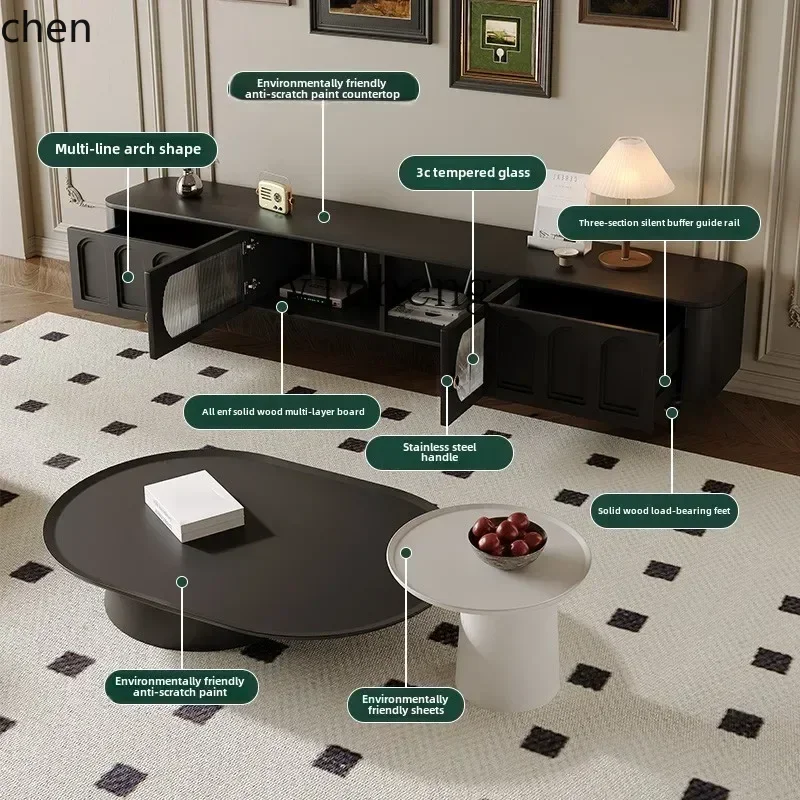 Coffee & Tea Ken'S House - i5.15 retro tv-kast salontafelcombinatie moderne eenvoudige