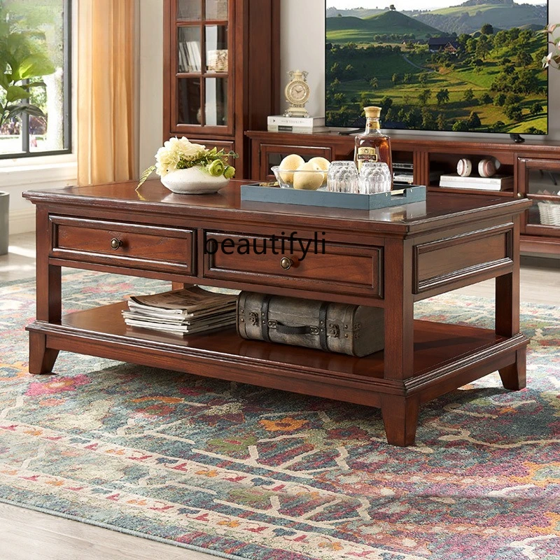 Coffee X Tea - X Volledig massief houten salontafel essenhouten
