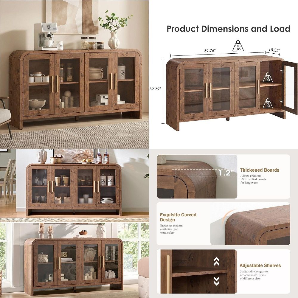 Coffee & Tea Ken'S House - Dressoir buffetkast met opbergruimte, dressoirkast met