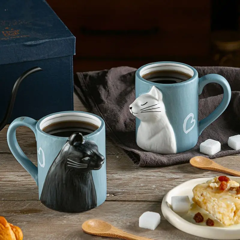 Morning Tea Coffee - 1 stks Kiss Cat keramische mokken