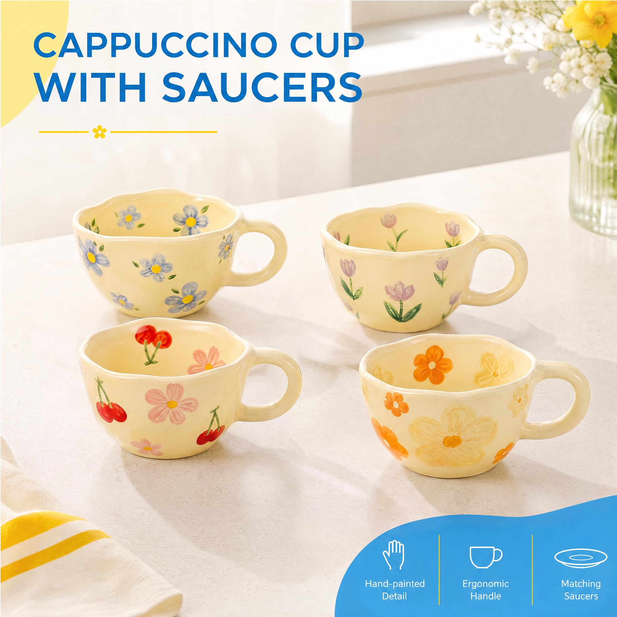 4-pack schattige, handgeschild - Coffee Tea Love recensie en prijs