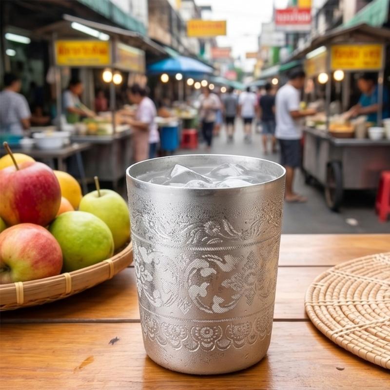 stijl tinnen beker traditionel - Coffee Tea Thai recensie en prijs