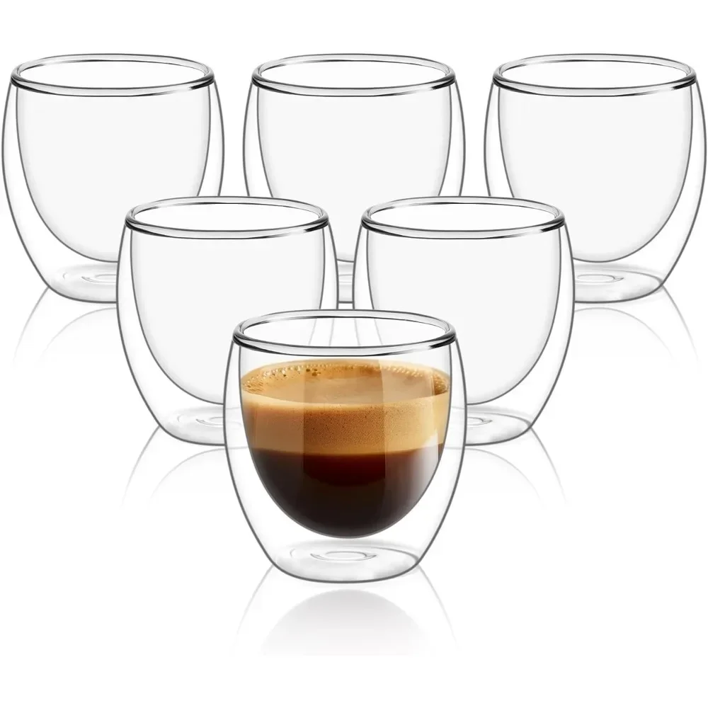 6 stks Helder Dubbelwandige Gl - Coffee And Tea Bar recensie en prijs