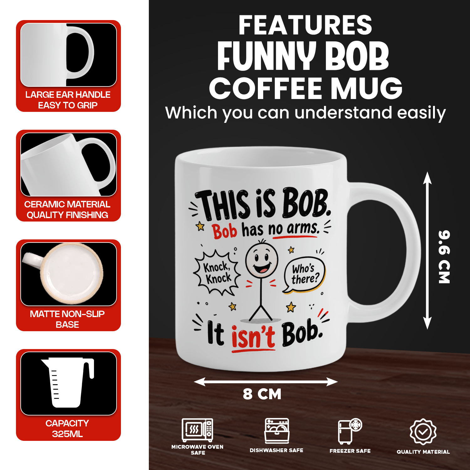Grappige witte keramische koff - Coffee Tea Joke recensie en prijs