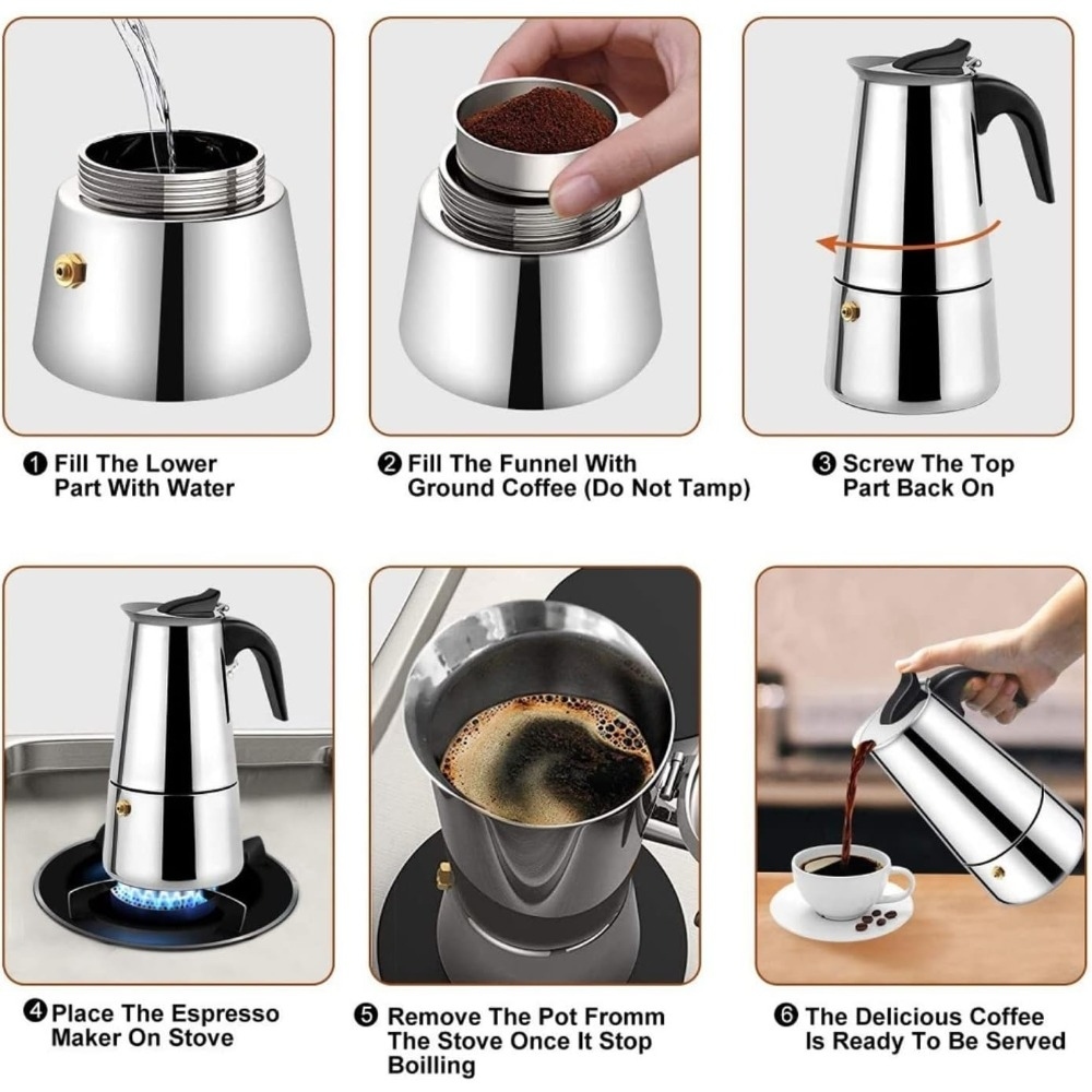 Mokka koffiepotten RVS espress - Coffee Tea Latte recensie en prijs